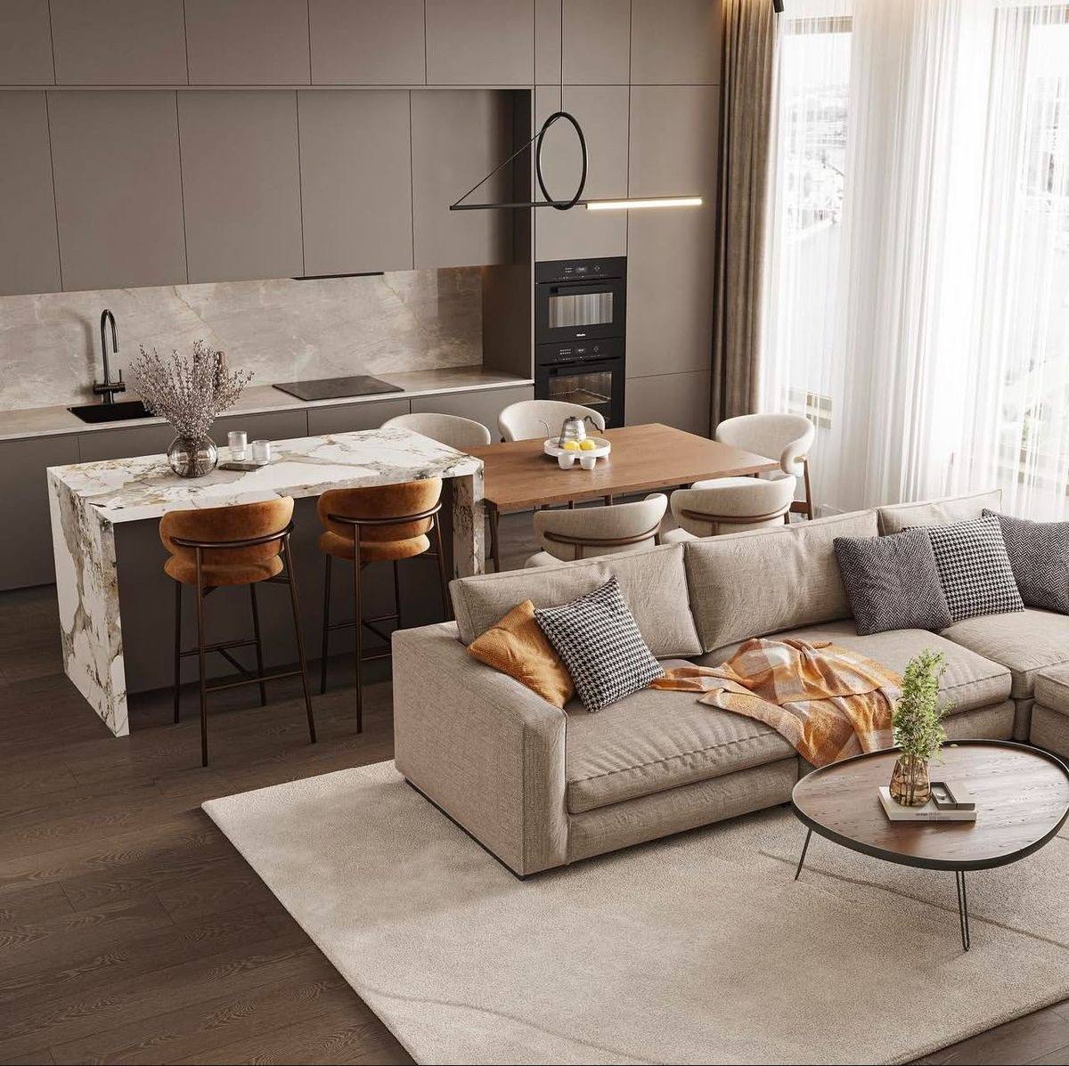 5 tips-uri de design pentru living & bucătărie în armonie